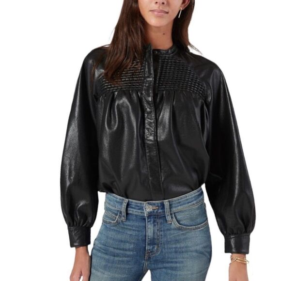 JOIE Vegan Leather Top! - Picture 9 of 9